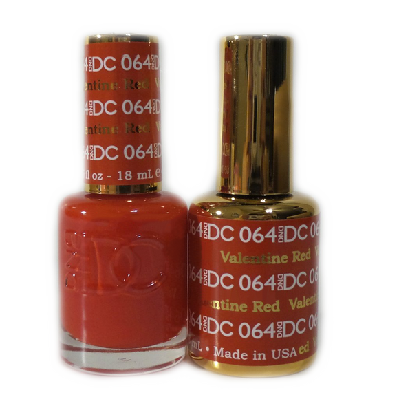 DC Nail Lacquer And Gel Polish (New DND), DC064, Valentine Red, 0.6oz