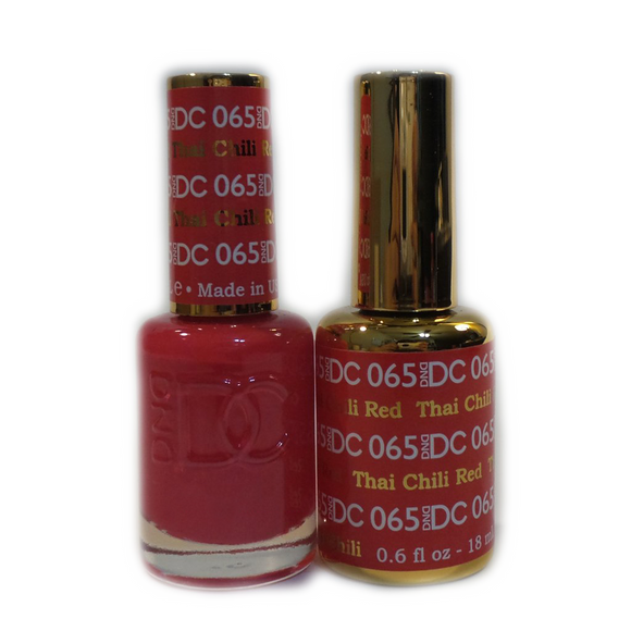 DC Nail Lacquer And Gel Polish (New DND), DC065, Thai Chilli Red, 0.6oz