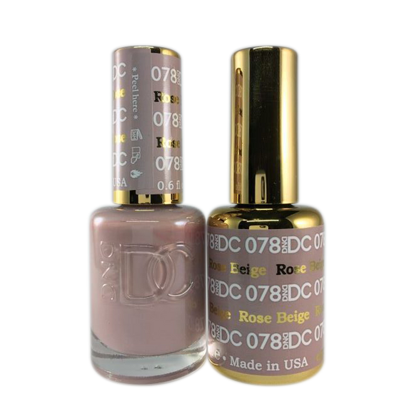 DC Nail Lacquer And Gel Polish (New DND), DC078, Rose Beige, 0.6oz