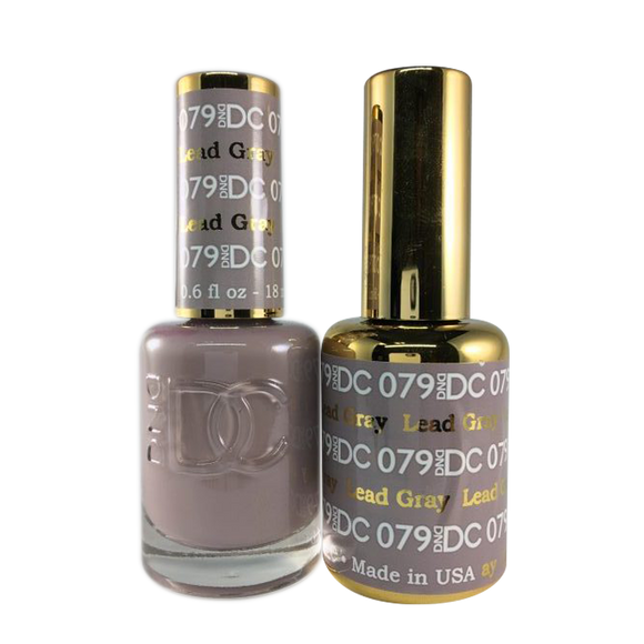 DC Nail Lacquer And Gel Polish (New DND), DC079, Lead Gray, 0.6oz
