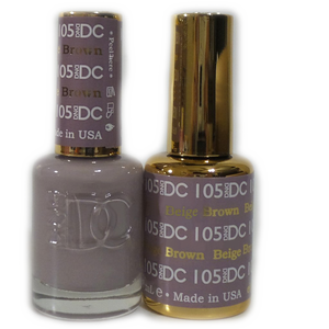 DC Nail Lacquer And Gel Polish (New DND), DC105, Beige Brown, 0.6oz