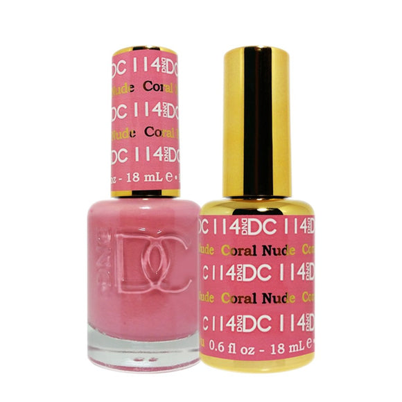 DC Nail Lacquer And Gel Polish (New DND), DC114, Coral Nude, 0.6oz