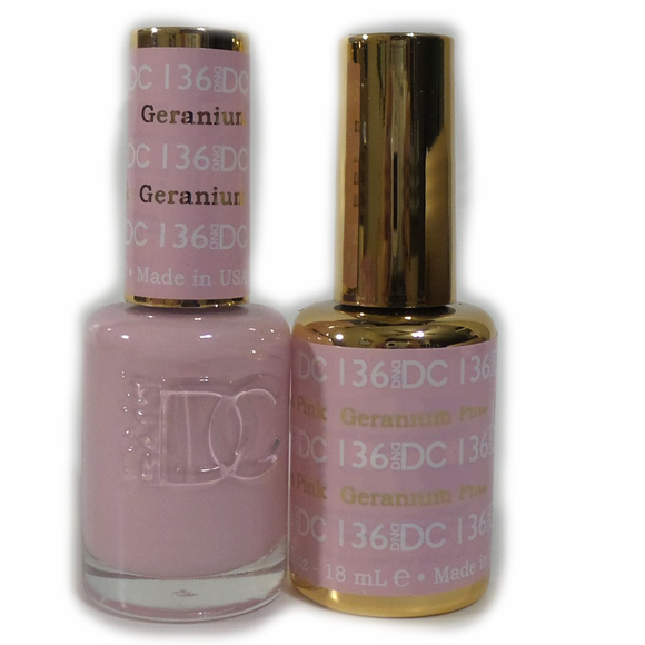 DC Nail Lacquer And Gel Polish (New DND), DC136, Geranium Pink, 0.6oz