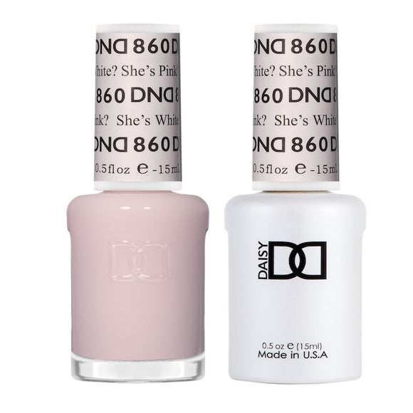 DND Nail Lacquer And Gel Polish, She’s White? She’s Pink? #860