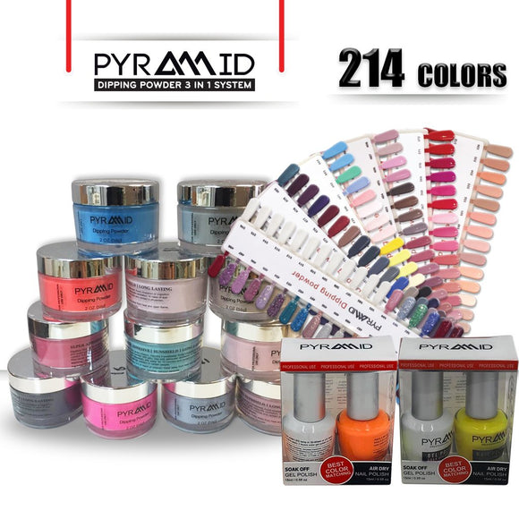 Pyramid 3IN1 Dipping Powder + Duo, Full Line Of 214 Colors (From 301 To 504 & NE41 To NE50)