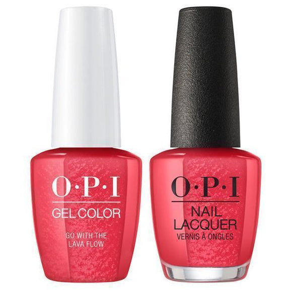 OPI GelColor And Nail Lacquer, H69, Go With The Lava Flow, 0.5oz