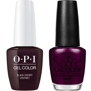 OPI GelColor And Nail Lacquer, I43, Black Cherry Chutney, 0.5oz
