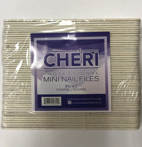 CHÉRI Professional Mini Nail Files, Grit 80/80
