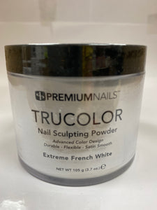 PremiumNails TRUCOLOR Nail Sculpting Powder | Extreme French White 3.7oz.
