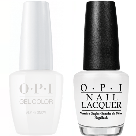 OPI GelColor And Nail Lacquer, L00, Alpine Snow, 0.5oz