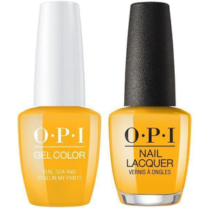 OPI GelColor And Nail Lacquer, Lisbon Collection, L23, Sun, Sea and Sand in My Pants, 0.5oz
