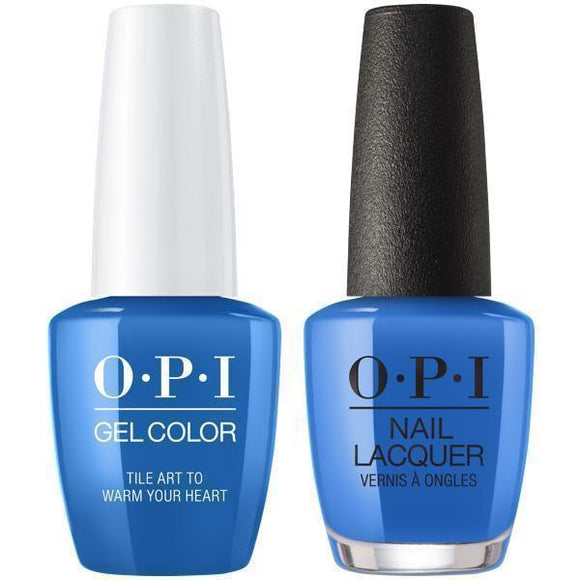 OPI GelColor And Nail Lacquer, Lisbon Collection, L25, Tile Art to Warm Your Heart, 0.5oz