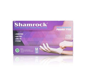 Shamrock Powder Free Latex Gloves, Size S