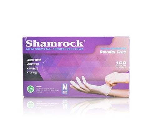 Shamrock Powder Free Latex Gloves, Size M
