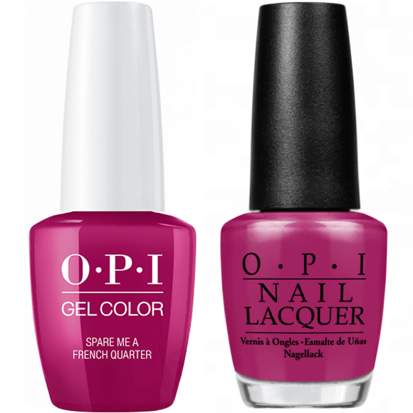 OPI GelColor And Nail Lacquer, N55, Spare Me a French Quarter?, 0.5oz
