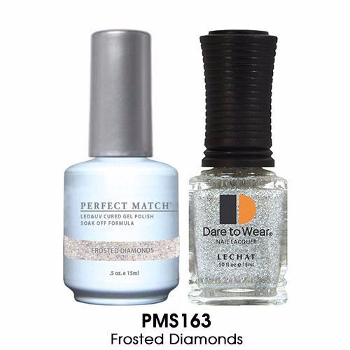 LeChat Perfect Match Nail Lacquer And Gel Polish, PMS163, Frosted Diamonds (glitter), 0.5oz