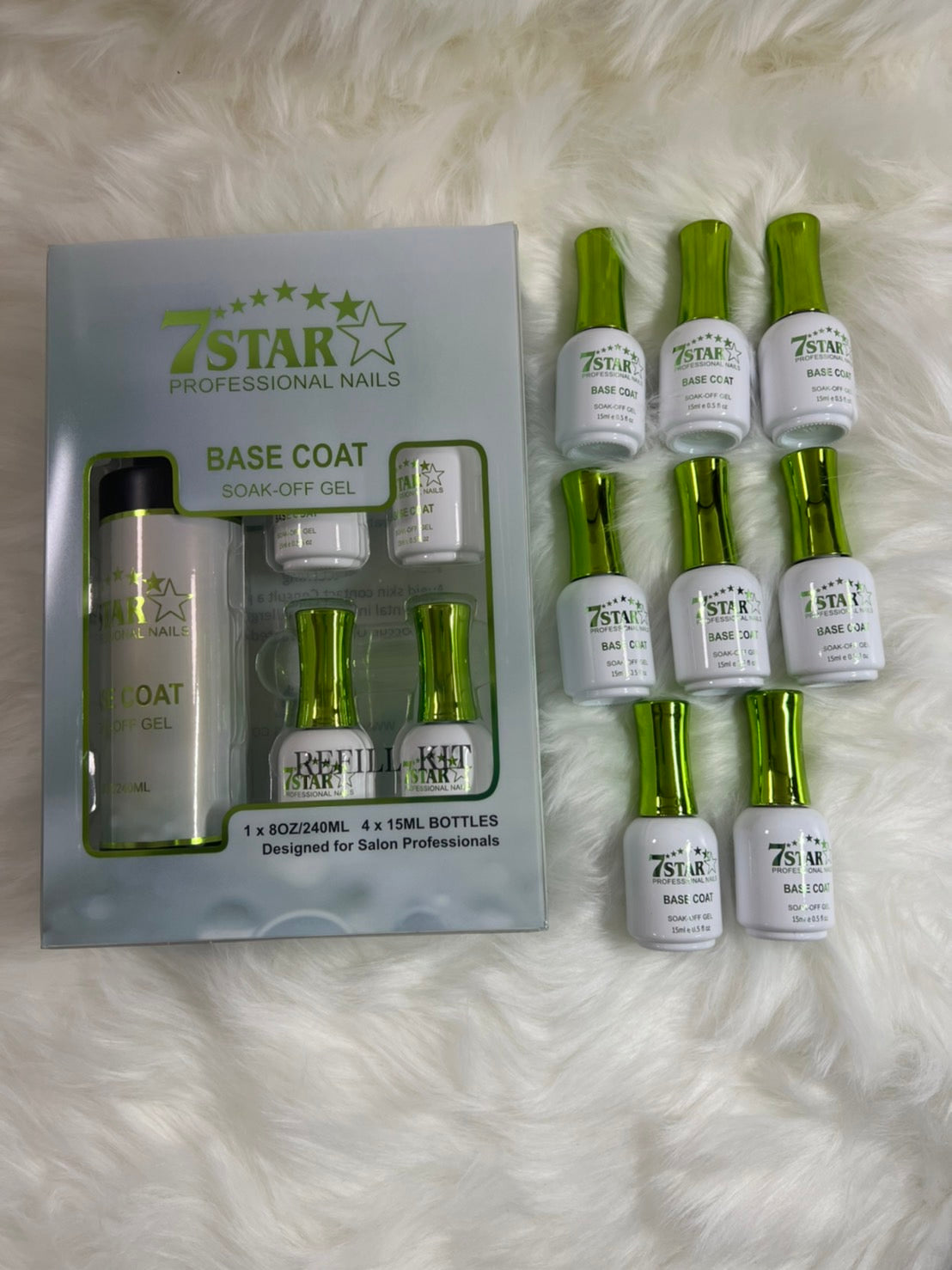 7 Star BASE COAT, 8oz Buy 1 Get Free 12 Base Coat 0.5oz