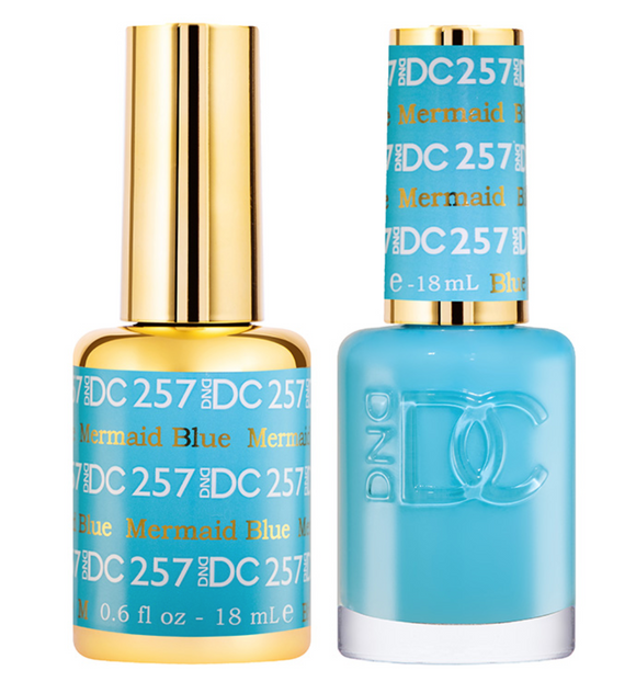 DC Nail Lacquer And Gel Polish (New DND), DC 257, Mermaid Blue, 0.6oz