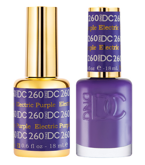 DC Nail Lacquer And Gel Polish (New DND), DC 260, Electric Purple , 0.6oz