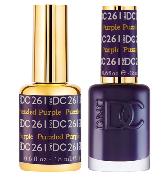 DC Nail Lacquer And Gel Polish (New DND), DC 261, Puzzled Purple , 0.6oz