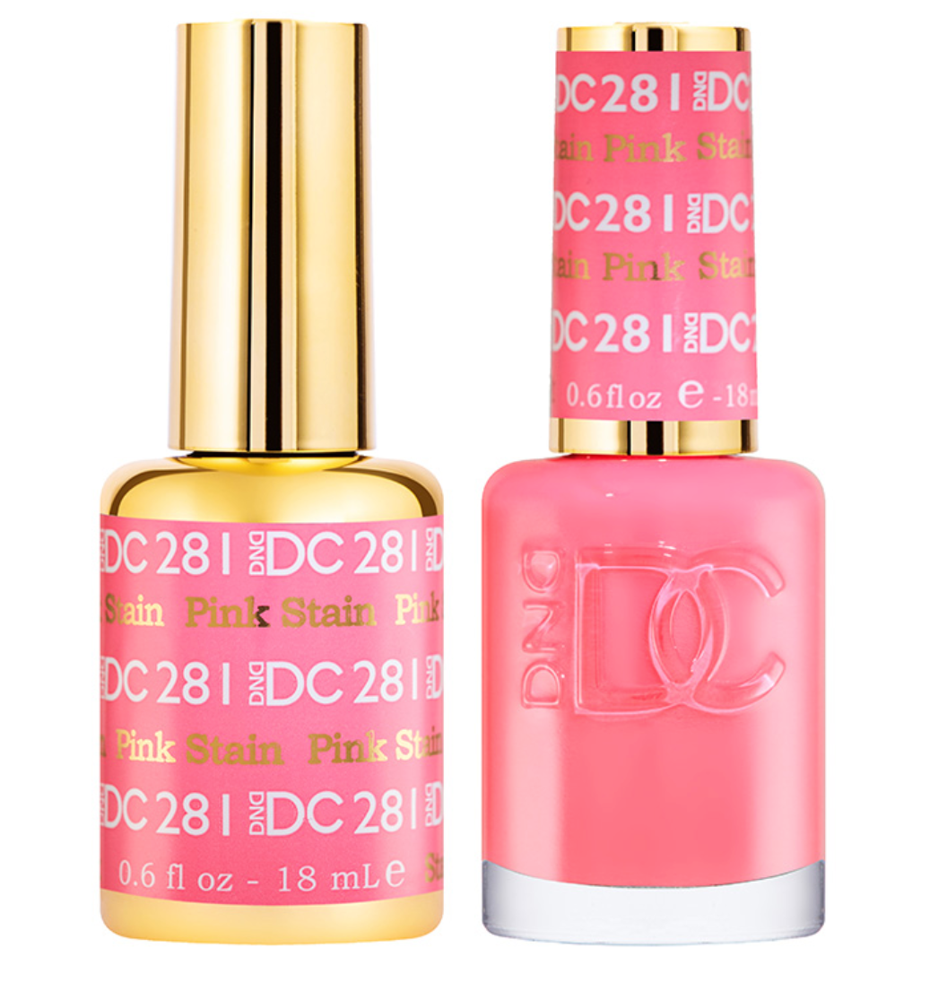 DC Nail Lacquer And Gel Polish (New DND), DC 281,Pink Stain , 0.6oz