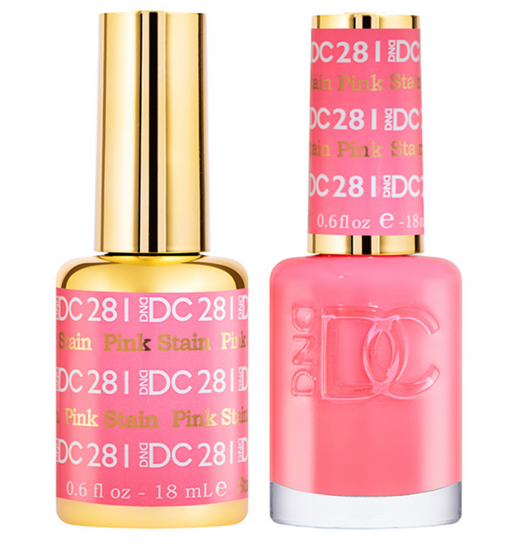 DC Nail Lacquer And Gel Polish (New DND), DC 281,Pink Stain , 0.6oz
