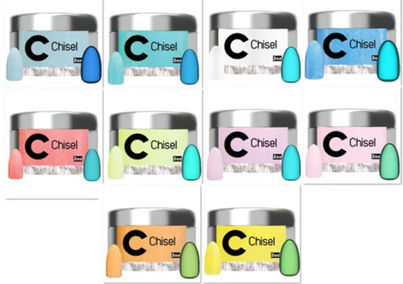 Chisel Dipping Powder, Glow In The Dark Collection,Full Line  24 Colors