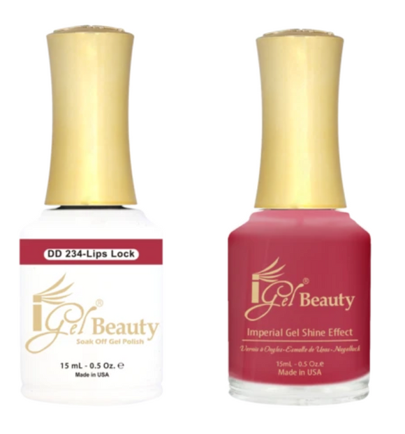 IGEL Nail Lacquer And Gel Polish Duo, DD234 LIPS LOCK
