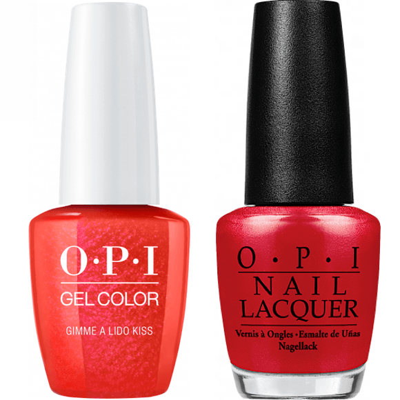 OPI GelColor And Nail Lacquer, V30, Gimme a Lido Kiss, 0.5oz