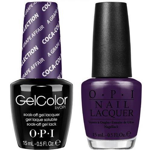 OPI GelColor And Nail Lacquer, C19, A Grape Affair, 0.5oz