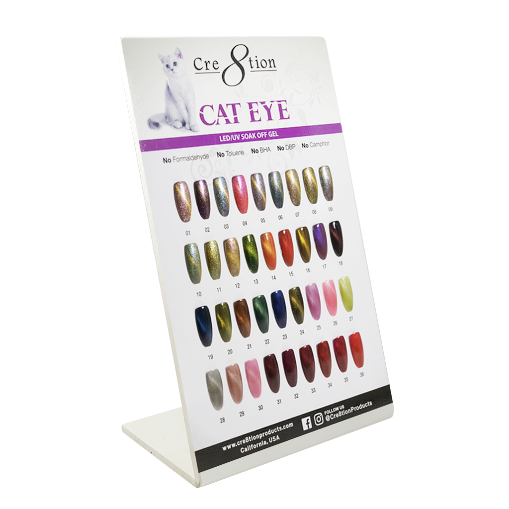 Cre8tion Cat Eye Gel, Counter Foam Display Color Chart, 37049