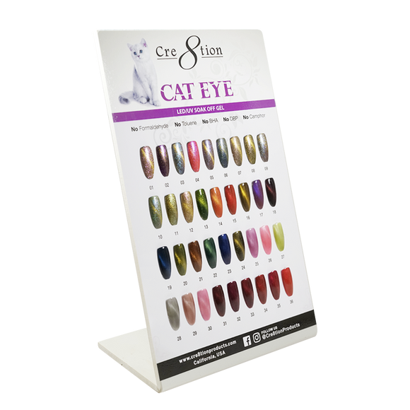 Cre8tion Cat Eye Gel, Counter Foam Display Color Chart, 37049