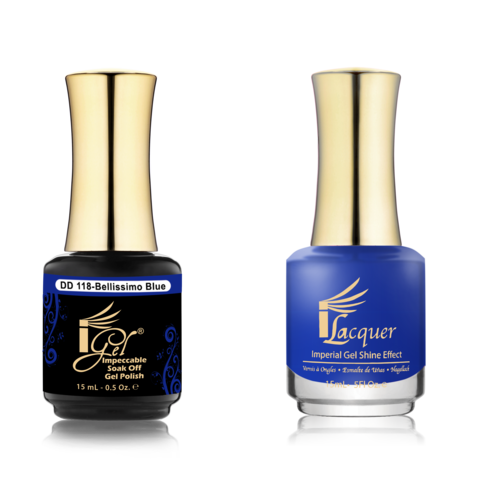 IGEL Nail Lacquer And Gel Polish Duo, DD118 BELLISSIMO BLUE