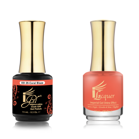 IGEL Nail Lacquer And Gel Polish Duo, DD29 CORAL BLAZE