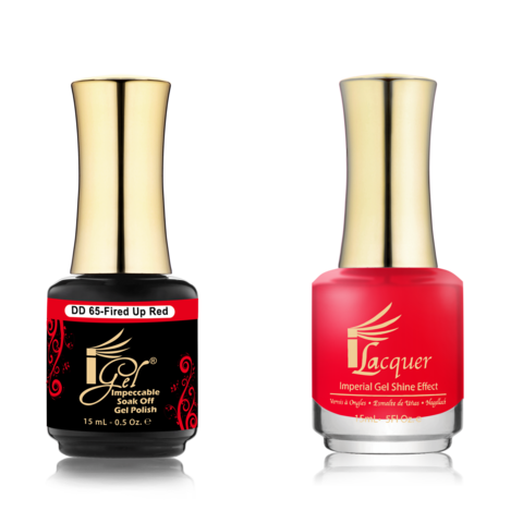 IGEL Nail Lacquer And Gel Polish Duo, DD65 FIRED UP RED