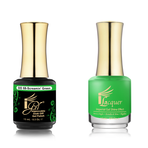 IGEL Nail Lacquer And Gel Polish Duo, DD68 SCREAMIN' GREEN