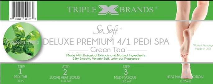 Triple XXX Brands | So Soft 4 in 1 Pedi Spa | Green Tea (4 packs)