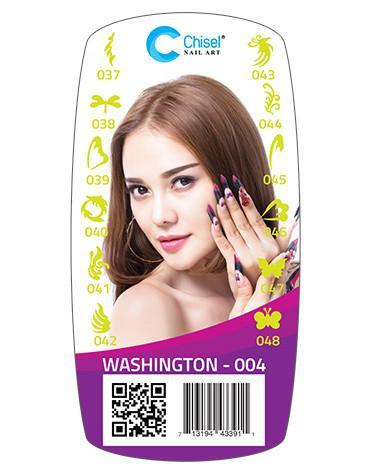 Chisel Nail Art, 3D Stamps, #04, Washington Collection