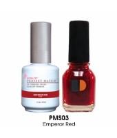 LeChat Perfect Match Nail Lacquer And Gel Polish, PMS003, Emperor Red, 0.5oz