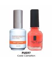 LeChat Perfect Match Nail Lacquer And Gel Polish, PMS097, Coral Carnation, 0.5oz