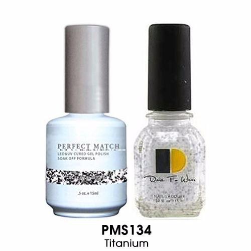 LeChat Perfect Match Nail Lacquer And Gel Polish, PMS134, Titanium, 0.5oz