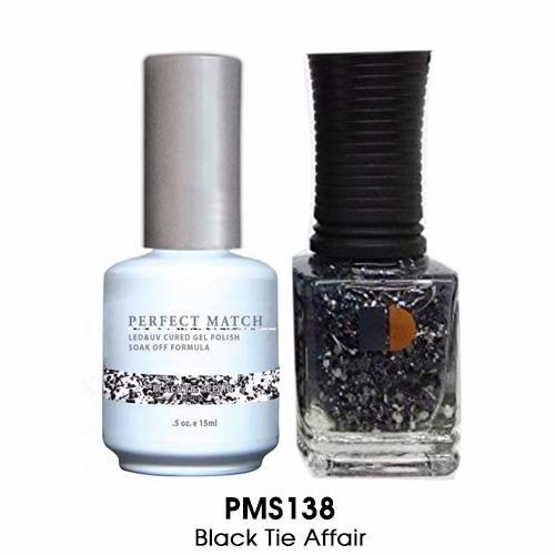LeChat Perfect Match Nail Lacquer And Gel Polish, PMS138, Black Tie Affair, 0.5oz