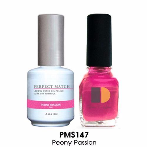 LeChat Perfect Match Nail Lacquer And Gel Polish, PMS147, Peony Passion, 0.5oz