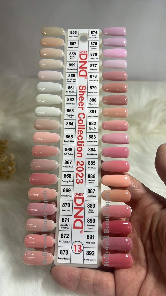 DND Duo , Sheer Collection 2023, Fullset 36 colors 856-892( Part 13) , 0.5oz