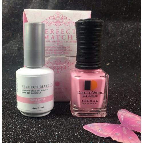 LeChat Perfect Match Nail Lacquer And Gel Polish, PMS193, Fairy Collection, Fairy Dust, 0.5oz