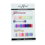 Cre8tion Love In Love Gel + Holographic Gel + Seashell Gel, Counter Foam Display Color Chart, 37048