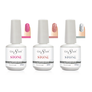 Cre8tion Stone Gel Polish, 0.5oz, Full Line of 12 colors ST01 to ST12