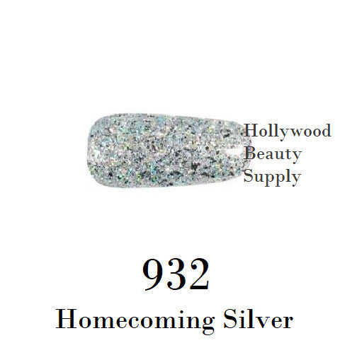 DND Nail Art Gel, Super Platinum Collection, 932, Homecoming Silver, 0.5oz